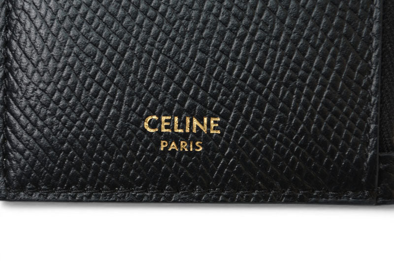 セリーヌ コインケース/カードホルダー CELINE ジップ付コンパクト カードホルダー/フラグメントケース ブラック 10B683BEL【中古】