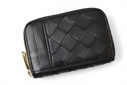 ボッテガヴェネタ カードケース/コインケース BOTTEGA VENETA ミニ財布 タイニー ジップアラウンドウォレット ブラック 708590 VCPP【中古】