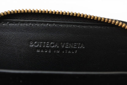 ボッテガヴェネタ カードケース/コインケース BOTTEGA VENETA ミニ財布 タイニー ジップアラウンドウォレット ブラック 708590 VCPP【中古】