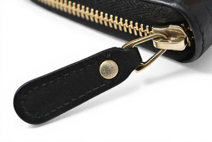 グッチ 財布 GUCCI 長財布/ラウンドファスナー式 マイクログッチシマ ブラック 449391【中古】