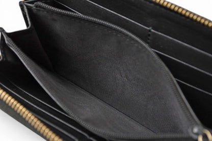 グッチ 財布 GUCCI 長財布/ラウンドファスナー式 マイクログッチシマ ブラック 449391【中古】