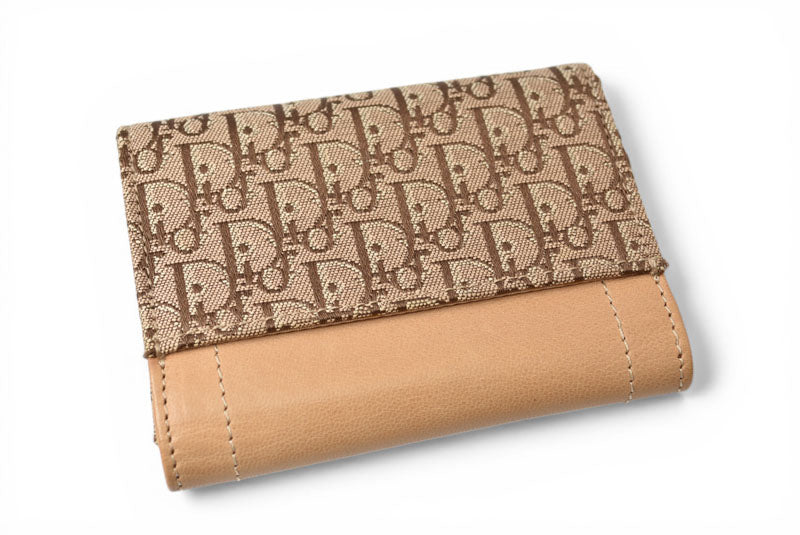クリスチャンディオール キーケース Christian Dior ストリートシック ベージュ ジャガード/レザー【中古】