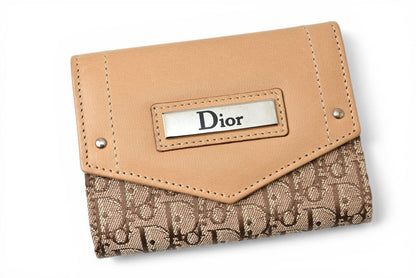 クリスチャンディオール キーケース Christian Dior ストリートシック ベージュ ジャガード/レザー【中古】