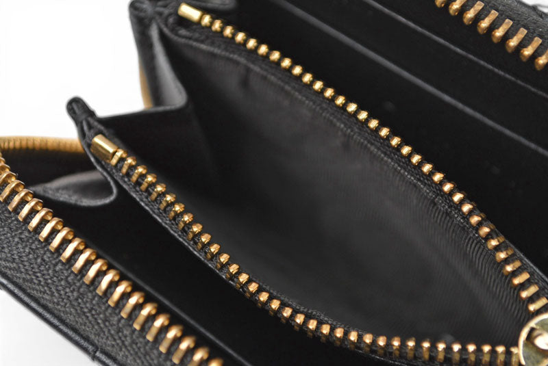 クリスチャンディオール コインケース/カードケース Christian Dior ミニ財布 レディ ディオール ブラック【中古】