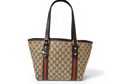 グッチ トートバッグ GUCCI ショルダーバッグ GGブラウン/ベージュ シェリーライン 137396【中古】