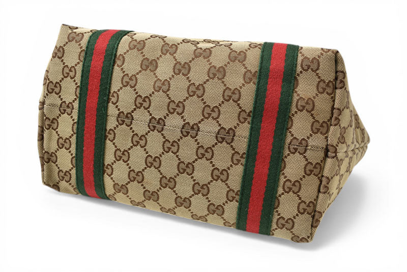 グッチ トートバッグ GUCCI ショルダーバッグ GGブラウン/ベージュ シェリーライン 137396【中古】