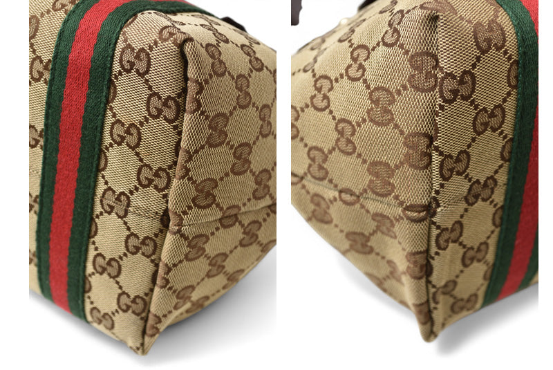 グッチ トートバッグ GUCCI ショルダーバッグ GGブラウン/ベージュ シェリーライン 137396【中古】
