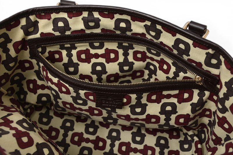 グッチ トートバッグ GUCCI ショルダーバッグ GGブラウン/ベージュ シェリーライン 137396【中古】