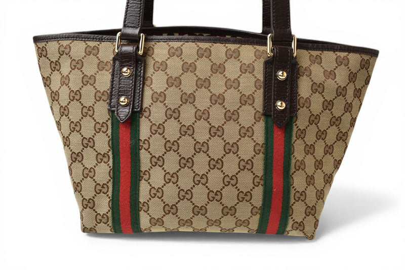 グッチ トートバッグ GUCCI ショルダーバッグ GGブラウン/ベージュ シェリーライン 137396【中古】