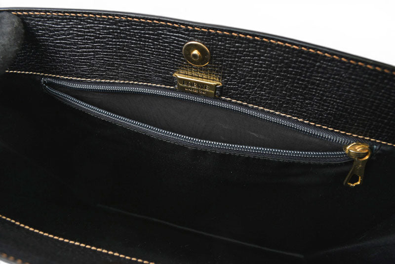 ロエベ トートバッグ ヴィンテージ A4収納可 LOEWE バッグ レザー ブラック【中古】