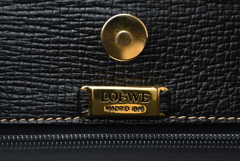 ロエベ トートバッグ ヴィンテージ A4収納可 LOEWE バッグ レザー ブラック【中古】