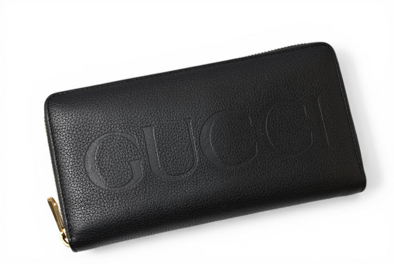 グッチ 財布 GUCCI 長財布/ロゴジップアラウンドウォレット ブラック 658691【中古】