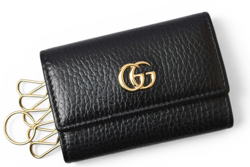 グッチ キーケース/キーホルダー GUCCI 6連 ダブルG ‎456118 CAO0G 1000 ユニセックス ブラック【中古】