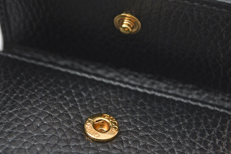 グッチ キーケース/キーホルダー GUCCI 6連 ダブルG ‎456118 CAO0G 1000 ユニセックス ブラック【中古】