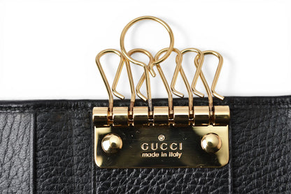 グッチ キーケース/キーホルダー GUCCI 6連 ダブルG ‎456118 CAO0G 1000 ユニセックス ブラック【中古】