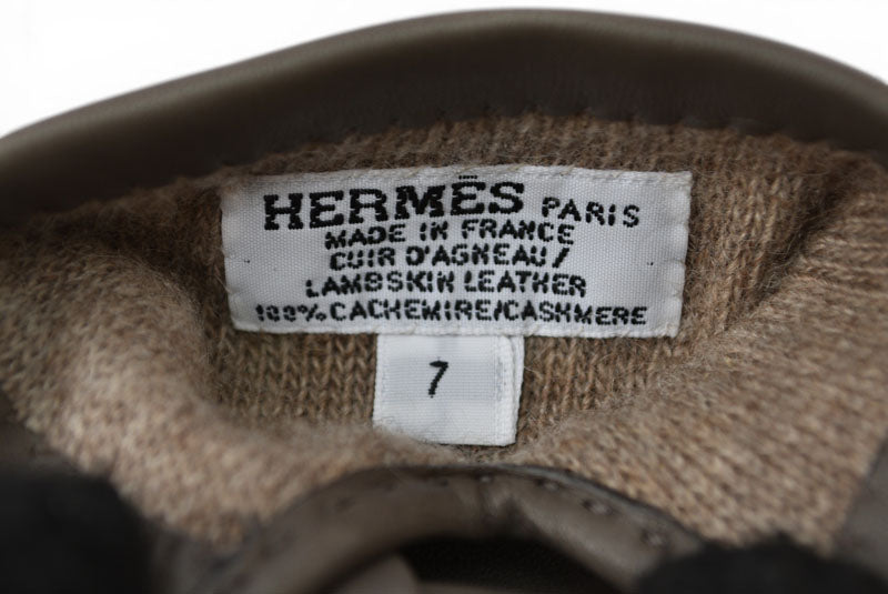 エルメス 手袋/グローブ レディース HERMES Hロゴ パンチング グローブ トープ系 サイズ7【中古】
