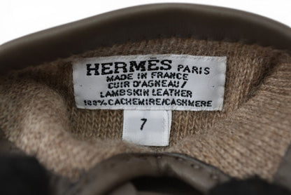 エルメス 手袋/グローブ レディース HERMES Hロゴ パンチング グローブ トープ系 サイズ7【中古】
