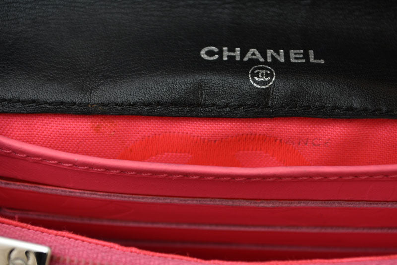 シャネル 財布/二つ折 CHANEL 折財布 カンボン A26722 ブラック/ブラック【中古】