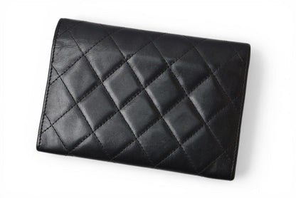 シャネル 財布/二つ折 CHANEL 折財布 カンボン A26722 ブラック/ブラック【中古】