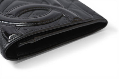 シャネル 財布/二つ折 CHANEL 折財布 カンボン A26722 ブラック/ブラック【中古】