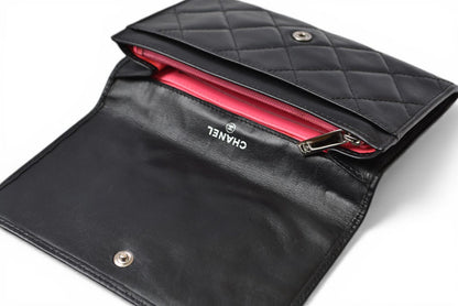 シャネル 財布/二つ折 CHANEL 折財布 カンボン A26722 ブラック/ブラック【中古】