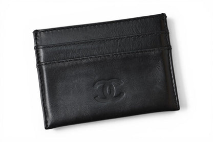 シャネル カードケース/名刺入れ ヴィンテージ CHANEL ココマーク エンボス加工 ラムスキン ブラック【中古】