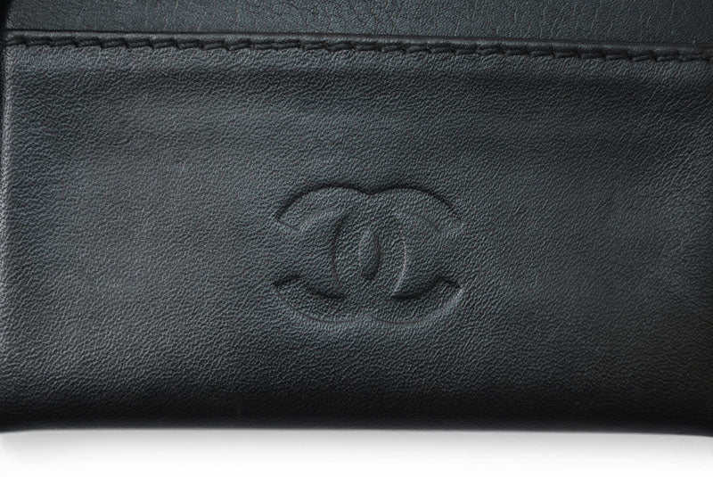 シャネル カードケース/名刺入れ ヴィンテージ CHANEL ココマーク エンボス加工 ラムスキン ブラック【中古】