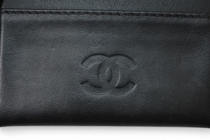 シャネル カードケース/名刺入れ ヴィンテージ CHANEL ココマーク エンボス加工 ラムスキン ブラック【中古】