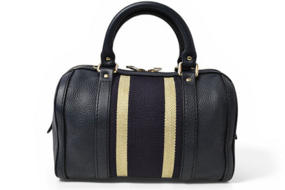 グッチ ミニボストンバッグ/ショルダーバッグ 2way GUCCI レザー ダークネイビー/ゴールドライン 269876【中古】