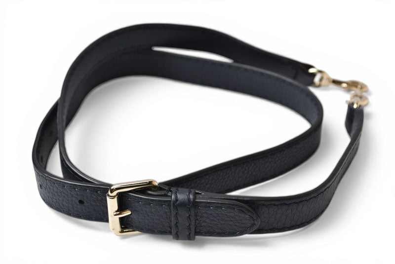グッチ ミニボストンバッグ/ショルダーバッグ 2way GUCCI レザー ダークネイビー/ゴールドライン 269876【中古】