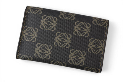 ロエベ カードケース/コインケース LOEWE レザー アナグラム ブラウン【中古】