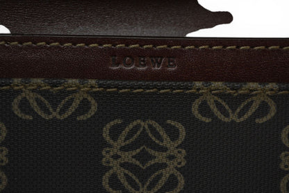 ロエベ カードケース/コインケース LOEWE レザー アナグラム ブラウン【中古】