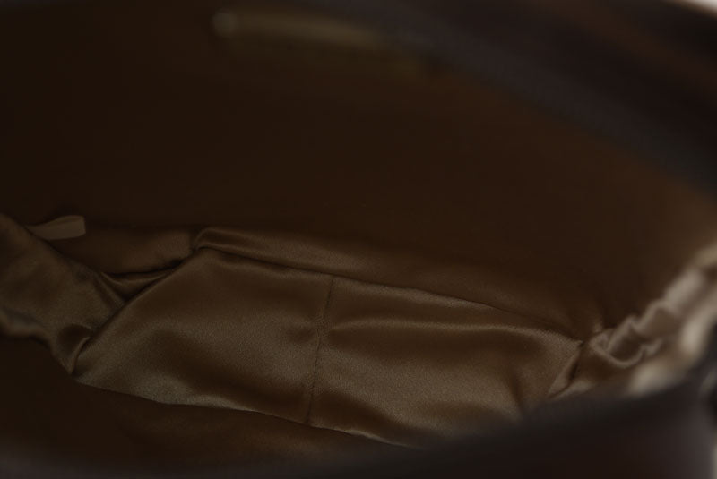 プラダ ポーチ/ハンドバッグ PRADA 小物入れ サテン ヴィンテージ ダークブラウン ハンドストラップ メンズ/レディース【中古】