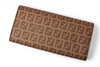 フェンディ 財布 FENDI 長財布 8M0021 YG1 ZUCCA/ズッカ柄 ベージュ/ブラウン【中古】