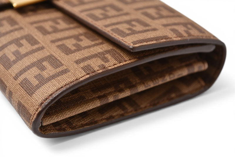 フェンディ 財布 FENDI 長財布 8M0021 YG1 ZUCCA/ズッカ柄 ベージュ/ブラウン【中古】