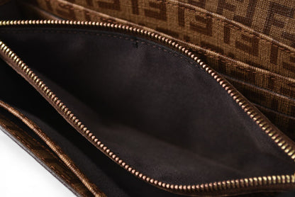 フェンディ 財布 FENDI 長財布 8M0021 YG1 ZUCCA/ズッカ柄 ベージュ/ブラウン【中古】