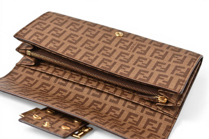 フェンディ 財布 FENDI 長財布 8M0021 YG1 ZUCCA/ズッカ柄 ベージュ/ブラウン【中古】