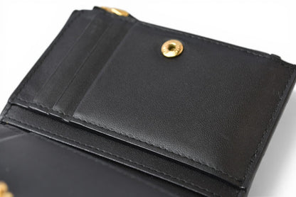 クリスチャンディオール 財布 Christian Dior ミニ財布 カロ ダリア カナージュステッチ ブラック【中古】