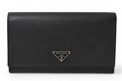 プラダ 財布 PRADA 長財布 M608 SAFFIANO/レザー NERO/ブラック ヴィンテージ【中古】