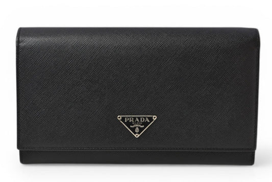 プラダ 財布 PRADA 長財布 M608 SAFFIANO/レザー NERO/ブラック ヴィンテージ【中古】