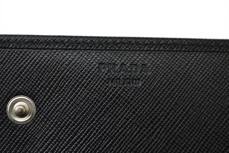 プラダ 財布 PRADA 長財布 M608 SAFFIANO/レザー NERO/ブラック ヴィンテージ【中古】