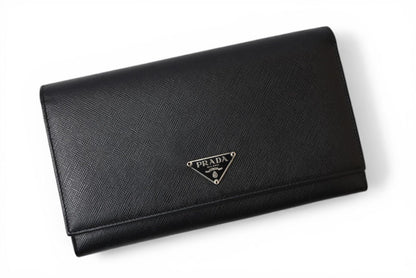 プラダ 財布 PRADA 長財布 M608 SAFFIANO/レザー NERO/ブラック ヴィンテージ【中古】