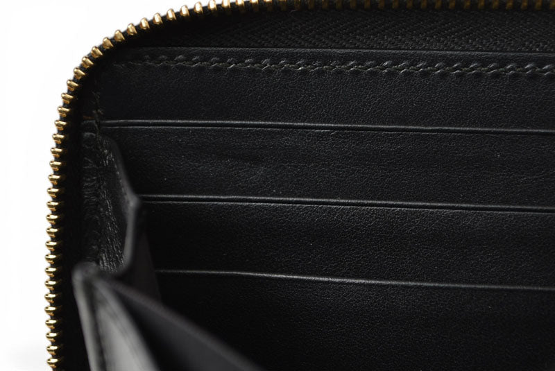 グッチ 財布 GUCCI 長財布/ロゴジップアラウンドウォレット GGステッチ ブラック 453393【中古】