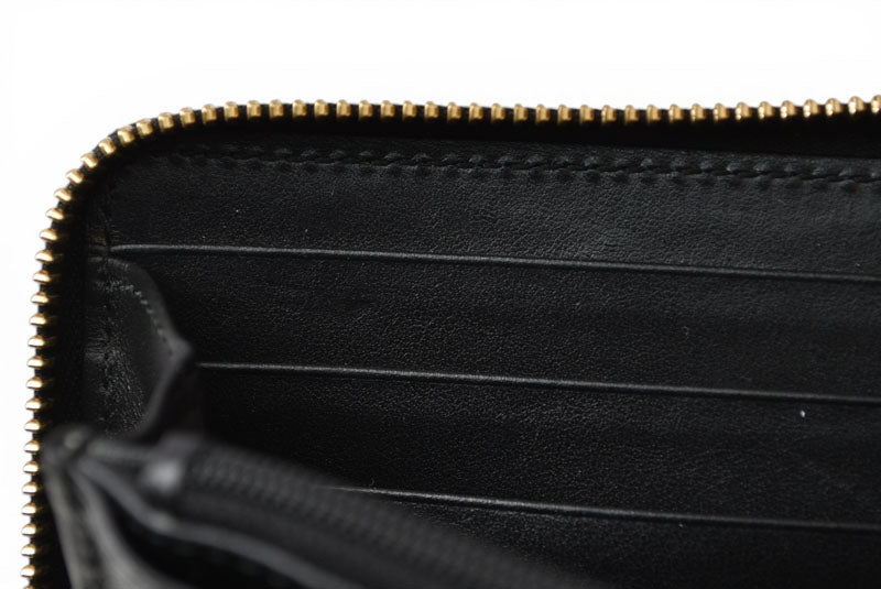 グッチ 財布 GUCCI 長財布/ロゴジップアラウンドウォレット GGステッチ ブラック 453393【中古】