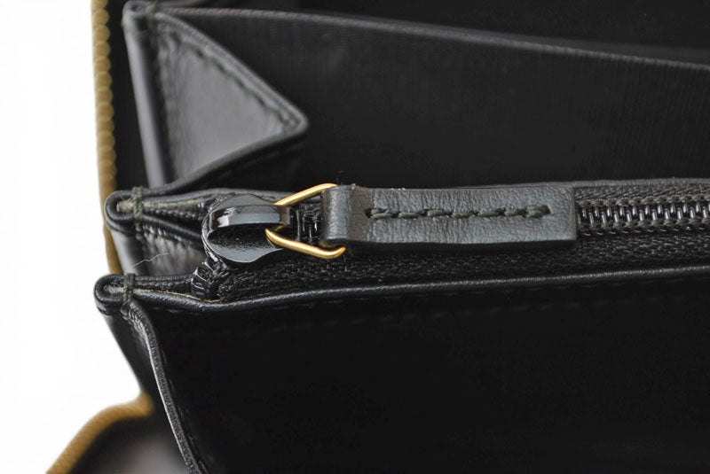 グッチ 財布 GUCCI 長財布/ロゴジップアラウンドウォレット GGステッチ ブラック 453393【中古】