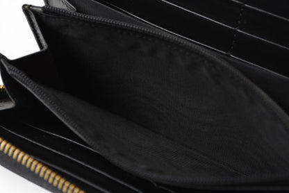 グッチ 財布 GUCCI 長財布/ロゴジップアラウンドウォレット GGステッチ ブラック 453393【中古】