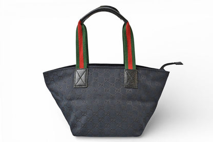 グッチ ハンドバッグ GUCCI バッグ GGブラック シェリーライン 131228【中古】