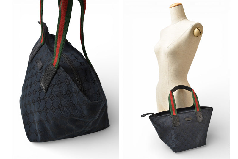 グッチ ハンドバッグ GUCCI バッグ GGブラック シェリーライン 131228【中古】