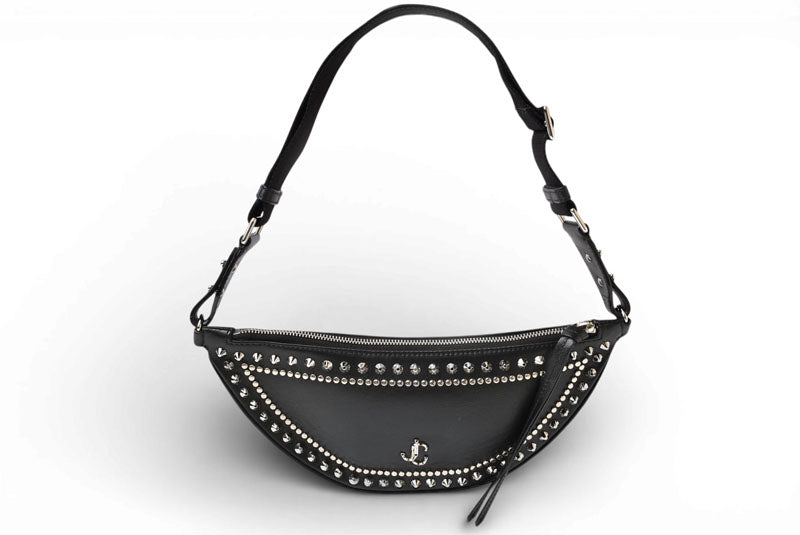 ジミーチュウ ボディバッグ JIMMY CHOO バッグ ヴァレンヌ JCロゴ 2WAY ワンショルダー スタッズ ブラック【中古】