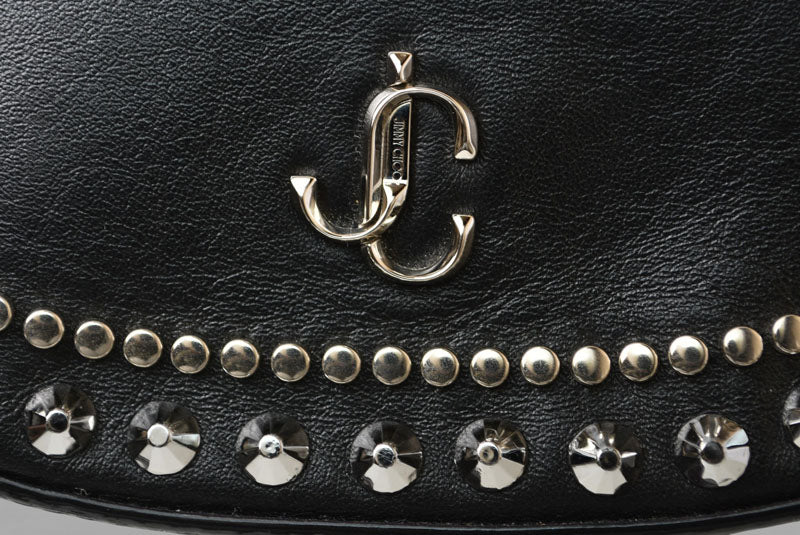 ジミーチュウ ボディバッグ JIMMY CHOO バッグ ヴァレンヌ JCロゴ 2WAY ワンショルダー スタッズ ブラック【中古】